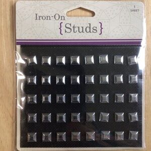 Silver Gray Iron-On Studs for Fabric Embellishment
